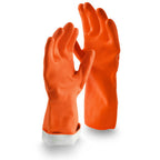 Thumbnail image #1 for Libman Commercial 1324 Reusable Latex Cleaning Gloves, Medium, 13-inch, Textured, Cotton Flock Lined Case of 12 Pair