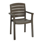 Thumbnail image #1 for Grosfillex 46119037 Outdoor Resin Dining Armchair, Bronze, Ladder Back, Stacking Case of 12