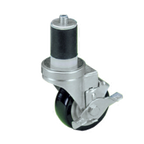 Thumbnail image #1 for Component Hardware CMS4-4PBB 4" Polyurethane Swivel Stem Caster with Side Brake, 250 lb Capacity