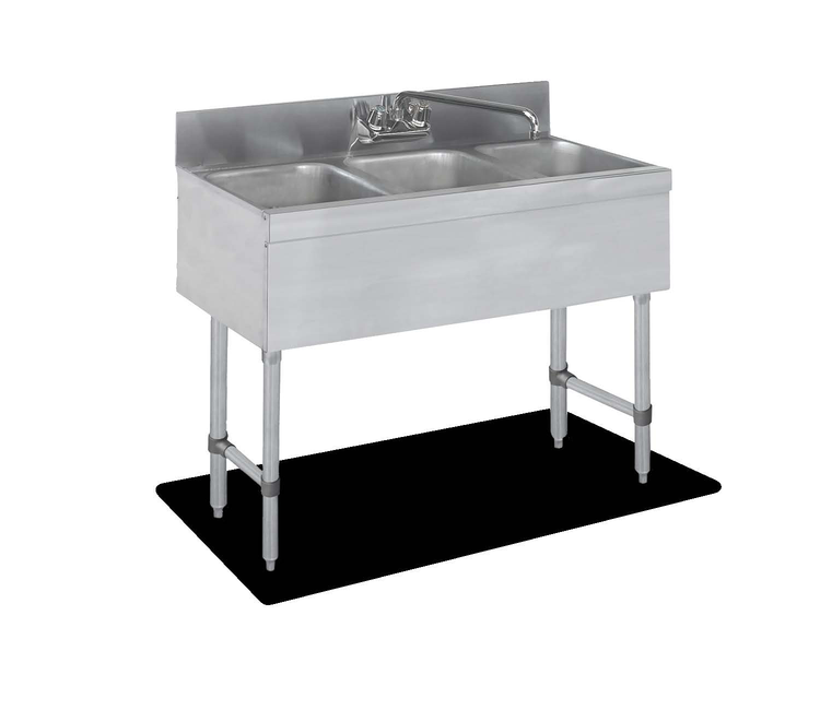 Product image #5 for Steel Works Stainless Three Compartment Underbar Sink, 38-1/2 In. x 18-3/4 In. x 33 In. H