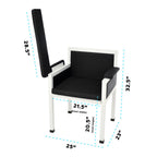 Thumbnail image #2 for Alpine Industries ADI997-02-BLK Padded Blood Drawing Chair, Phlebotomy, Polyurethane Upholstery, Steel Frame, Black