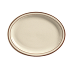 Thumbnail image #1 for Libbey Desert Sand DSD-12 Oval Stoneware Platter, 9-1/2" x 7-1/2", Narrow Rim, Cream White