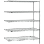 Thumbnail image #1 for Metro Super Erecta SE-1830C-63-A5 Wire Add-On Shelving Unit, 30"W x 18"D x 63"H, Chrome, 5 Shelves