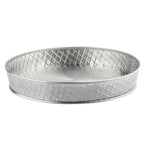 Thumbnail image #1 for TableCraft Products Lattice Collection 10035 Round Stainless Steel Platter, 64 oz, 10-1/2" Diameter, Diamond Pattern Case of 12