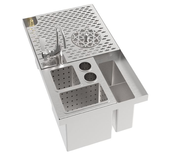 Product image #2 for MoveWell Stainless Steel Bar Tool Caddy Modular Insert with 10-Inch Water Line
