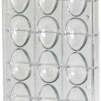 Thumbnail image #1 for JB Prince K800 Chocolate Mold, 12 Forms, 2-1/8"H, Half Egg Shape, Rigid Polycarbonate, Opaque