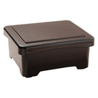 Thumbnail image #1 for Korin Inc NR-302 Square Plastic Sushi Bento Box with Cover, Mahogany, Rippled Texture, 6-1/2 x 5-1/2 x 2-3/5 in