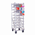 Thumbnail image #1 for Lakeside Manufacturing 335 Mobile Can Storage & Dispensing Rack, #5/#10 Cans, Welded Aluminum, Gravity Feed