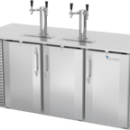 Thumbnail image #1 for Victory Refrigeration VDD72HC-S 72-Inch Direct Draw Beer Dispenser, 3 Half-Keg Capacity, 2 Dual-Faucet Towers, Stainless Steel