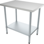 Thumbnail image #1 for ATSMFG MET MET-WTE-2436 ATS MFG Work Table, 36"W x 24"D x 35"H, 18 Gauge 430 Stainless Steel Top, Galvanized Undershelf and Legs