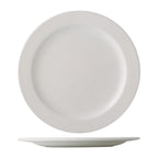 Thumbnail image #1 for CAC China Alps ALP-9 Porcelain Plate, 9-3/4 Inch Round, Medium Rim, Bone White Case of 2 Dozen