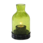 Thumbnail image #1 for Sterno Industrial Chic 80136 Edison Lantern Candle Lamp, Green Glass, 5-1/2" H, for Liquid Wax Candles