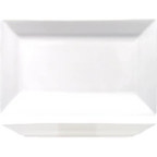 Thumbnail image #1 for International Tableware Elite EL-28 Porcelain Platter, 8" x 5-5/8", Rectangular, Wide Rim, Rolled Edge Case of 2 Dozen
