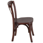 Thumbnail image #2 for Flash Furniture Hercules XU-X-MAH-KID-GG Kid's Size Stackable Chair, Criss Cross Back, Wood Seat and Frame, Mahogany Finish
