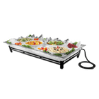 Thumbnail image #1 for Cal-Mil IP202-13 Rectangular Ice Display Pedestal with LED Lighting, Clear PETG Ice Pan, Recessed Drain, 48 x 24 x 8 in