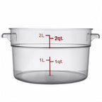 Thumbnail image #1 for Libertyware RFC2 2 Qt Round Clear Polycarbonate Storage Container with Handles and Quart/Liter Graduation Markings Case of 24