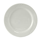 Thumbnail image #1 for Tuxton China Sonoma YPA-090 Porcelain Plate, 9" Round, Wide Rim, Embossed Case of 2 Dozen
