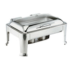 Thumbnail image #1 for Browne USA Foodservice Symphony 575162 Full-Size Rectangular Chafer, 9 qt, Stainless Steel, Hinged Cover, Canned Heat