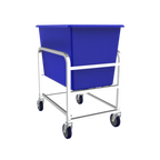 Thumbnail image #1 for Winholt Equipment 30-6-SS-BL 6-Bushel Bulk Goods Cart, Stainless Steel Frame, Blue Polyethylene Tub