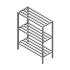 Thumbnail image #1 for Renfro Industries Inc. RISTAFSR48203 Tubular Wall-Mounted Shelving Unit, 3-Shelf, All-Welded, 48"W x 20"D x 60"H
