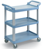 Thumbnail image #4 for Vollrath Blue-Gray 3-Shelf Multi-Purpose Plastic Bus Cart, 300 lb Capacity
