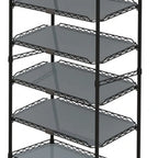 Thumbnail image #5 for Metro qwikSLOT® CR1836TGPU 6-Tier To-Go Order Pick-Up Station with 4 Adjustable Angled Shelves, 2 Drop Mat Shelves, Black Steel