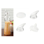 Thumbnail image #1 for G.E.T. SDB-32-PC-6-CL . . Salad Dressing/Juice Bottle Set, 6 x 32 oz, Clear Polycarbonate, 30-Piece Set with Storage and Pour Lids