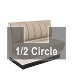 Thumbnail image #1 for ATSMFG ATS AT&S-AHC-LXL36-6CH GR5/COM Single Half-Circle Booth, Laminate Base, 6-Channel Upholstered Back, 48" W x 90" D x 36" H