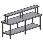 Thumbnail image #1 for Pacific Stainless Products Spec Line WTS9630S12IS 96"W x 30"D Stainless Steel Work Table with 12" Overshelf