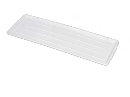 Product image #4 for Channel White Rectangular High-Impact Styrene Bakery Display Platter Tray, 10.5 x 30 Inch
