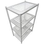 Thumbnail image #1 for IMC/Teddy SSS-3021-4L Louvered Security Shelving System, 4-Shelf, Welded Stainless Steel, 30"W x 21"D x 61"H