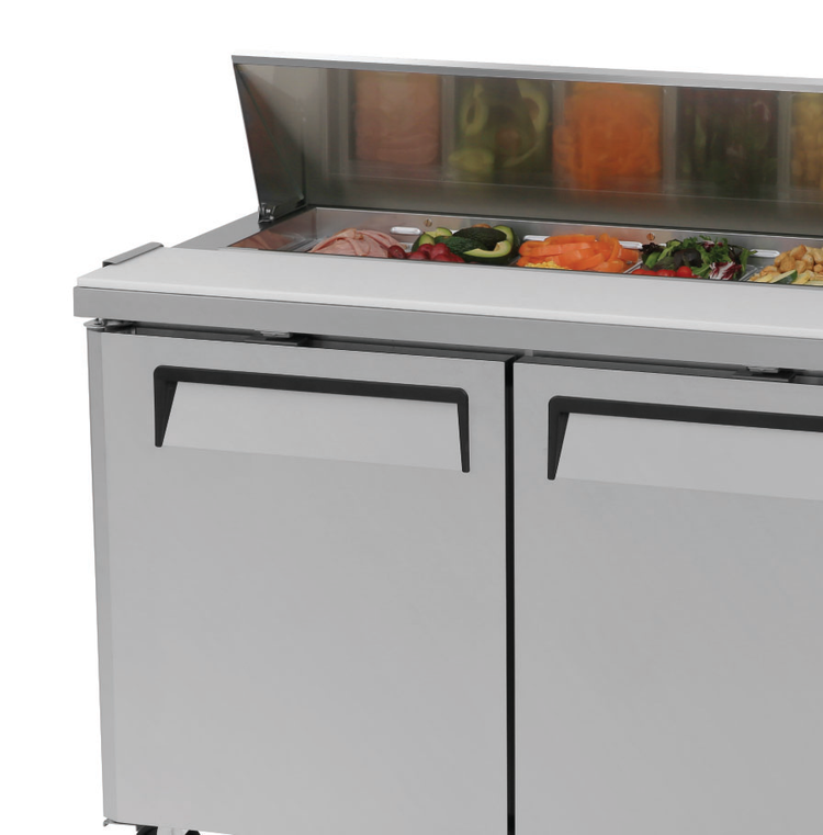 Product image #5 for Turbo Air M3 Series 48.25-Inch Wide Sandwich/Salad Prep Table, 2-Section, 12-Pan, Rear-Mount Self-Contained Refrigeration