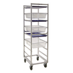 Thumbnail image #1 for New Age 1486 Mobile Aluminum Sheet Pan Rack, 9-Pan Capacity, 18 x 26 Inch Slides, Open-Sided