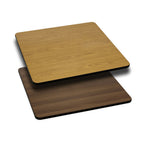 Thumbnail image #1 for Flash Furniture XU-WNT-2424-GG Square Reversible Table Top, 24 x 24 in, 1-1/8 in Thick, Natural/Walnut Laminate, Black T-Mold Edge