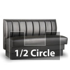 Thumbnail image #1 for JustChair JBSB-UCH-HC-36-GR2 Half-Circle Upholstered Booth Banquette, 2 Corners, 36"H, Vertical-Channel Back