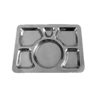 Thumbnail image #1 for Thunder Group SLCST006 6-Compartment Stainless Steel Tray, 11-3/8" x 15-3/8", Dishwasher Safe Case of 24