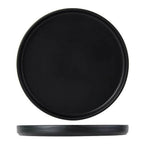 Thumbnail image #1 for Tuxton China Zion VBAS082 8-1/4" Round Porcelain Plate, Deep Rim, Matte Black Case of 2 Dozen