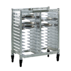 Thumbnail image #1 for New Age NS600A Mobile Aluminum Pizza Pan Rack, Counter Height, Open Sides, Adjustable for 10–16" Pans, 2" Spacing, 26-Pan Capacity
