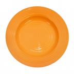 Thumbnail image #1 for CAC China TG-120-TNG Porcelain Tangerine Embossed Pasta Bowl, 22 oz, 12" Round 1 Dozen