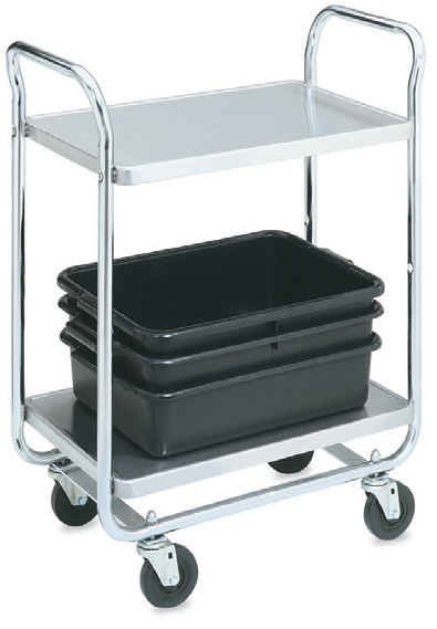 Product image #4 for Vollrath Thrift-I-Cart 2-Shelf Utility Bus Cart, 400 lb Capacity, Chrome-Plated Tubular Steel, 24 x 16 in Shelves