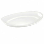 Thumbnail image #2 for CAC China Catering Collection MX-OT18 Porcelain Oval Deep Tray with 2 Handles, 18-1/8" x 12-7/8" Case of 4