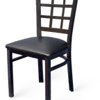 Thumbnail image #2 for ATSMFG ATS AT&S-85 MFG Stackable Nine-Grid Window-Back Chair, Metal Frame, Textured Black Powder Coat Case of 2