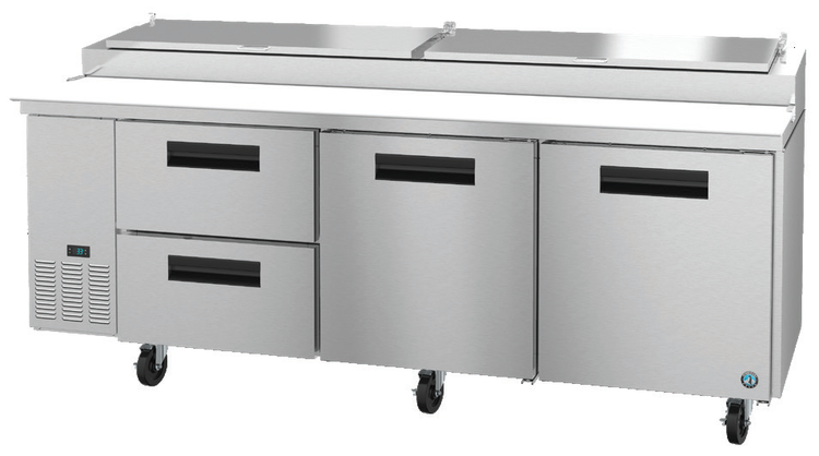 Product image #5 for Hoshizaki Steelheart 93-Inch Three-Section Pizza Prep Table with Doors and Drawers