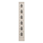 Thumbnail image #1 for Winholt Equipment WL-66-ST Commercial Locker, 1 Column, 6 Lockers, 12"D x 12"W x 83.9"H, Slanted Top, Mesh Vented Doors, Beige