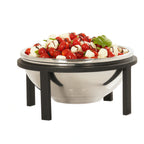Thumbnail image #1 for Cal-Mil Sydney 23761-13 Round Stainless Bowl Stand, Black Powder-Coated Metal, 12"W x 12"D x 7"H