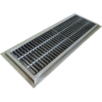 Thumbnail image #1 for IMC/Teddy CFT-15108-SQ Stainless Steel Floor Trough with Square Grid Grating, 108"W x 15"D x 4" Deep