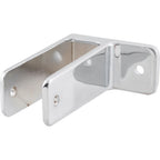 Thumbnail image #1 for AllPoints Foodservice Parts & Supplies 1411105 Stall Partition Bracket, One-Eared, 1-1/4" x 2-1/2", Chrome-Plated Zinc Die-Cast