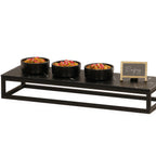 Thumbnail image #2 for Cal-Mil Milo 23814-3-13 Rectangular Open-Frame Black Powder-Coated Metal Buffet Riser, 20"W x 6"D x 3"H