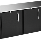 Thumbnail image #1 for Victory Refrigeration VBB94HC-F-B Three-Door Solid-Door Back Bar Refrigerator, 94 in W, Black Exterior, Stainless Steel Top
