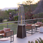 Thumbnail image #2 for Flash Furniture NAN-FSDC-02-BR-GG Portable Propane Patio Heater, 90 in H, Pyramid-Shaped, Electronic Ignition, 42,000 BTU, Brown